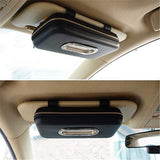 PU leather car sun visor tissue holder black — view 4