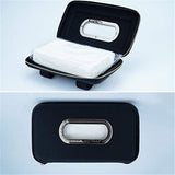 PU leather car sun visor tissue holder black — view 6
