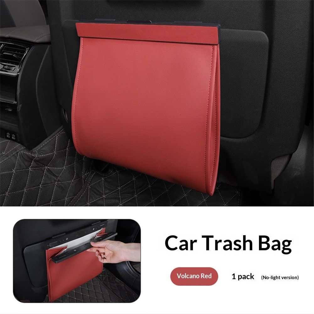 LED car rubbish bin hanging bag red — view 2