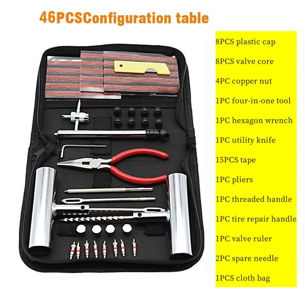 46-piece tyre repair patch kit — view 3