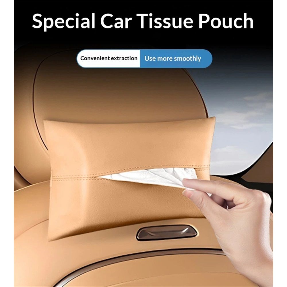 2-pack car sun visor tissue holder camel brown — view 3