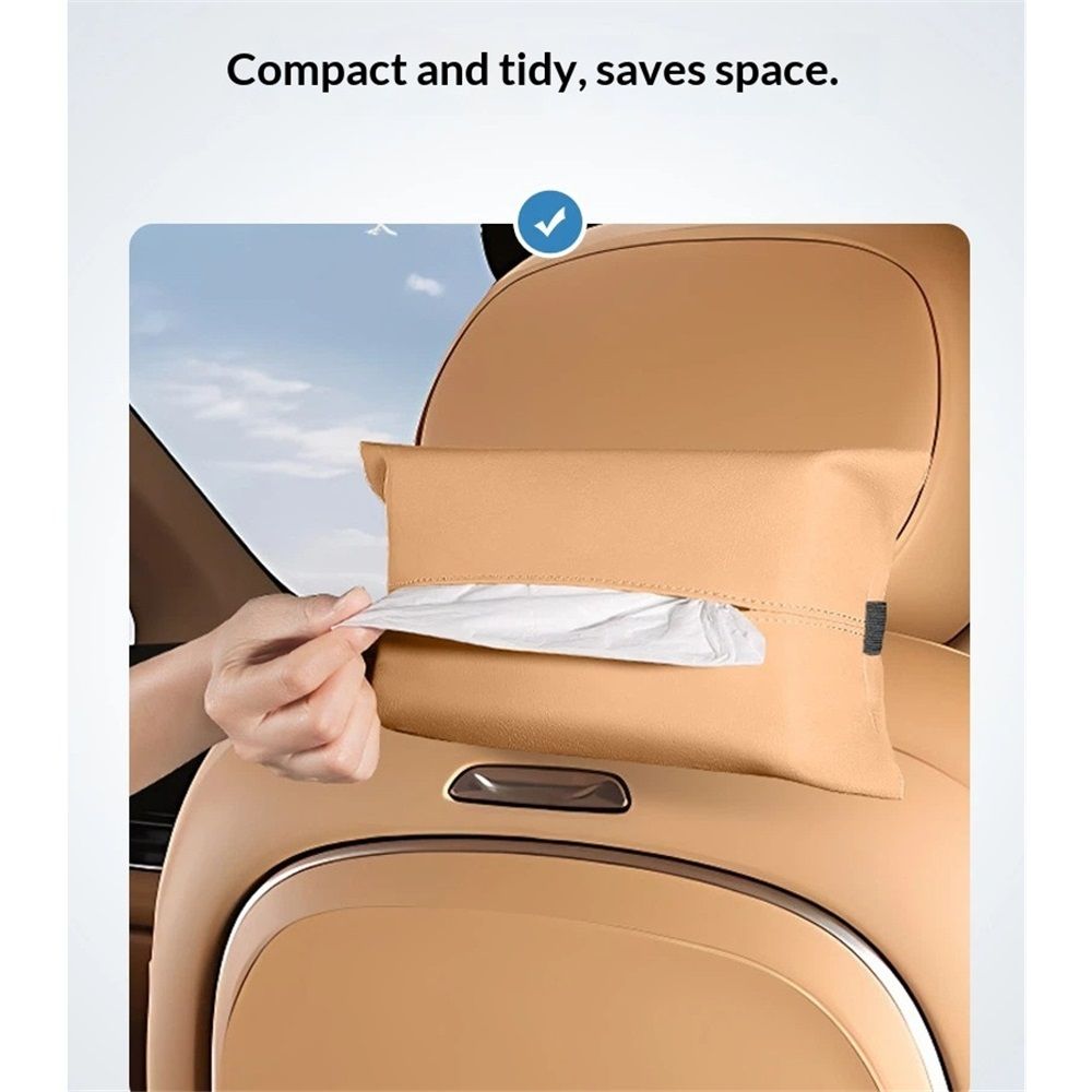 2-pack car sun visor tissue holder camel brown — view 5