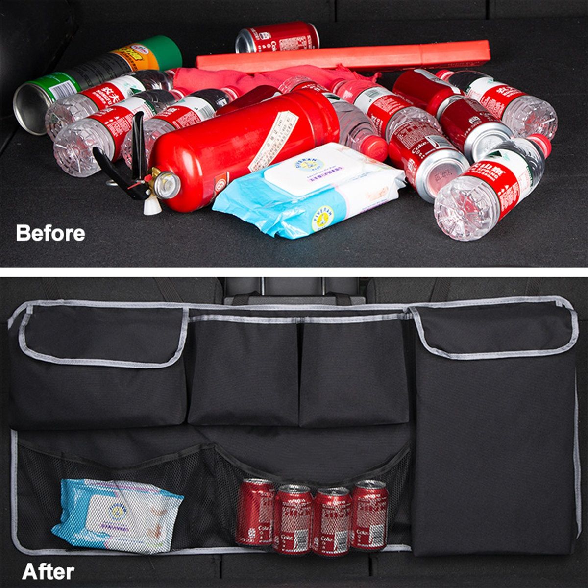 Hanging car boot organiser backseat bag — view 3