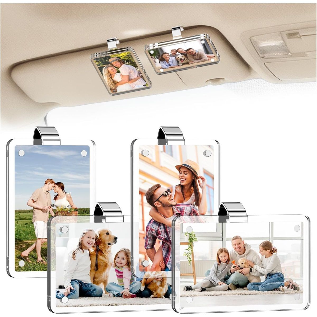 8-pack magnetic car visor photo clip — view 2