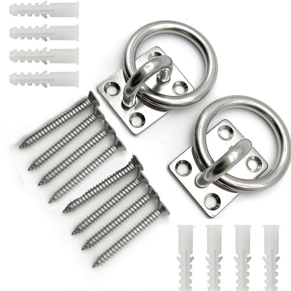 2-pack M5 stainless steel eye plate ring — view 2