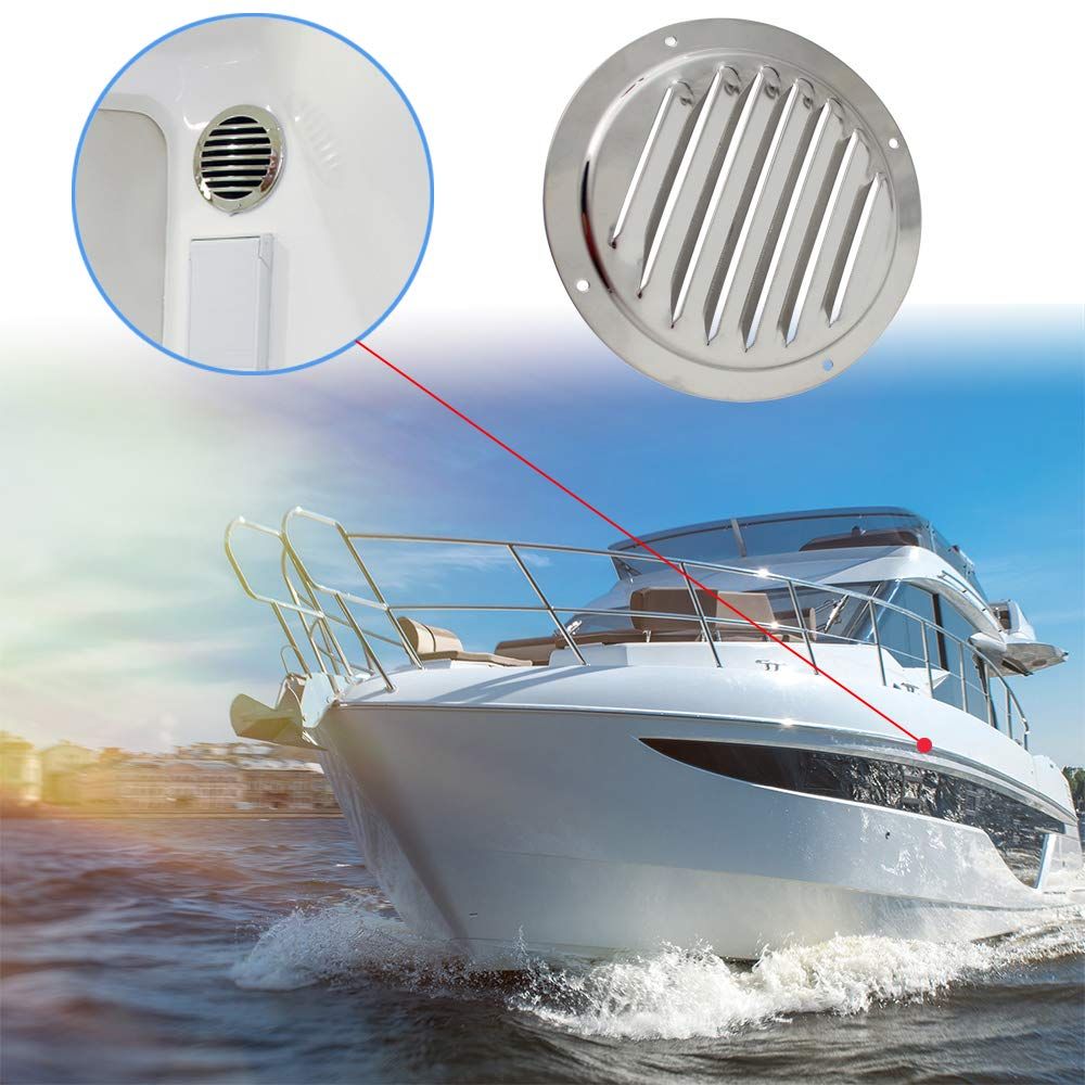 2-pack 5 inch stainless steel boat air vent — view 5