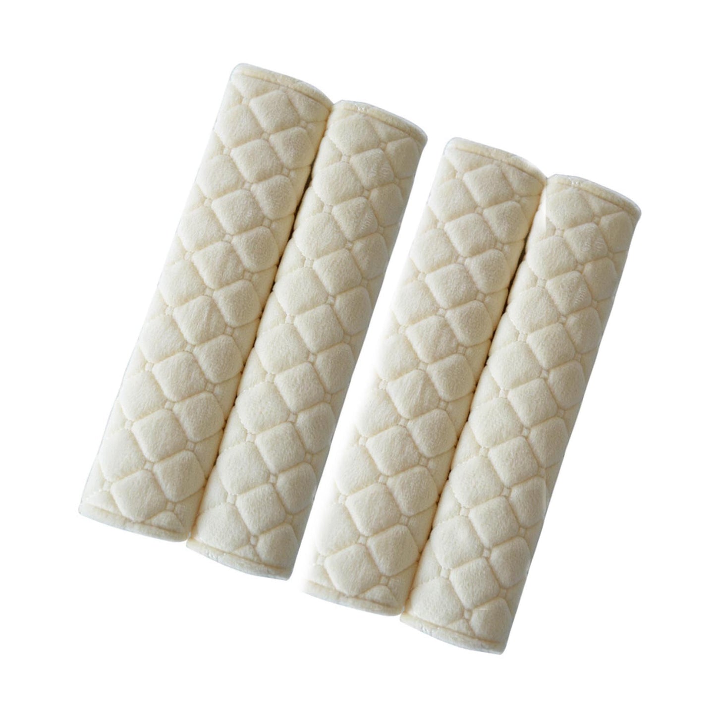 4-pack car seat belt shoulder pads beige — view 2
