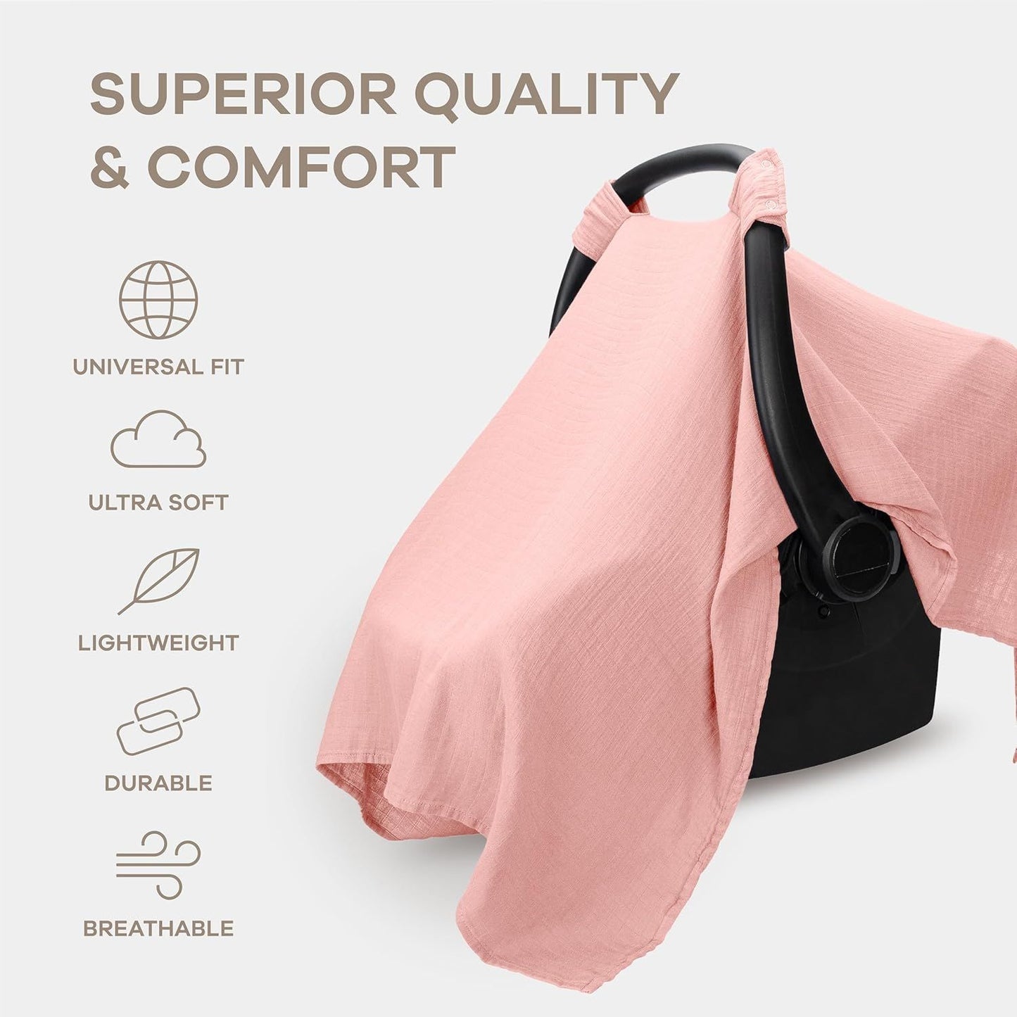 Baby car seat cover breathable pink — view 4