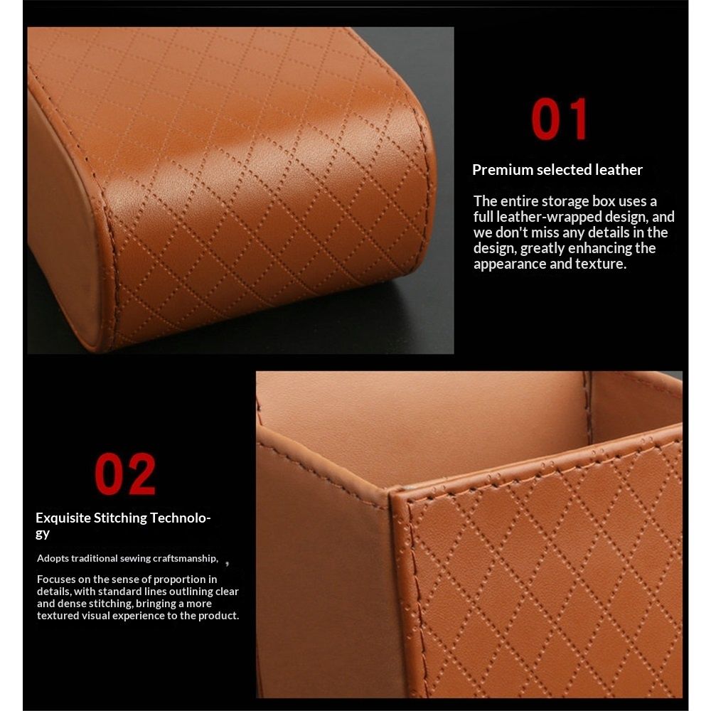 2-pack PU leather car vent storage bag — view 4