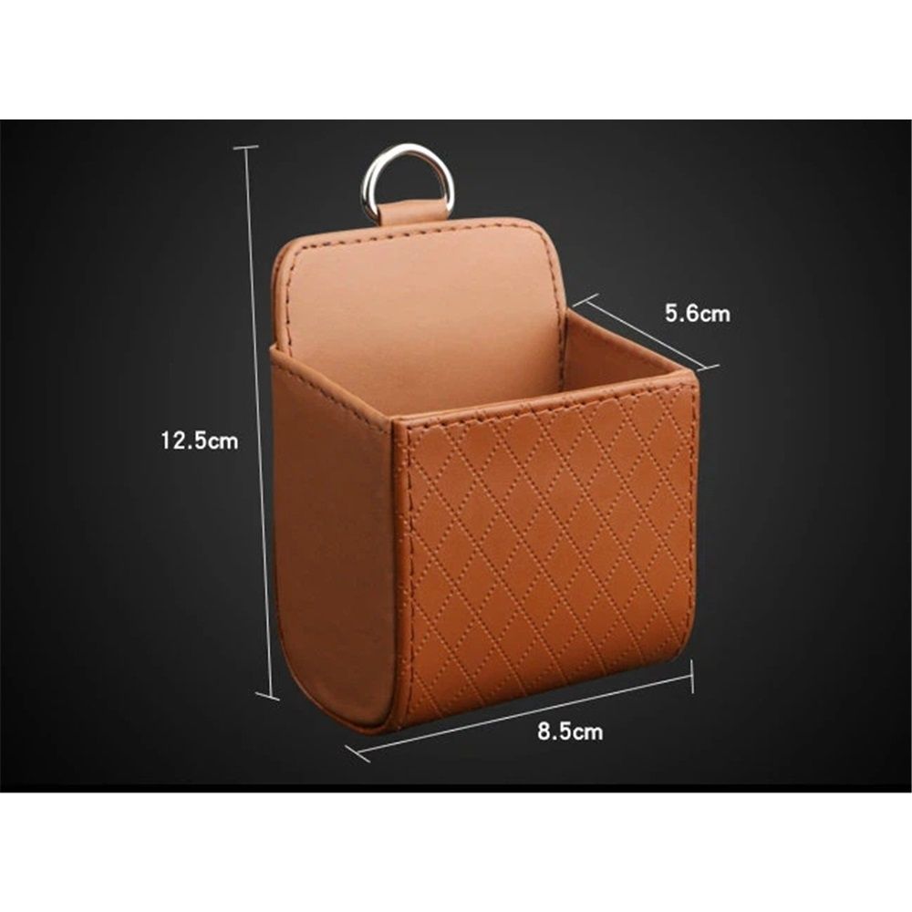 2-pack PU leather car vent storage bag — view 6