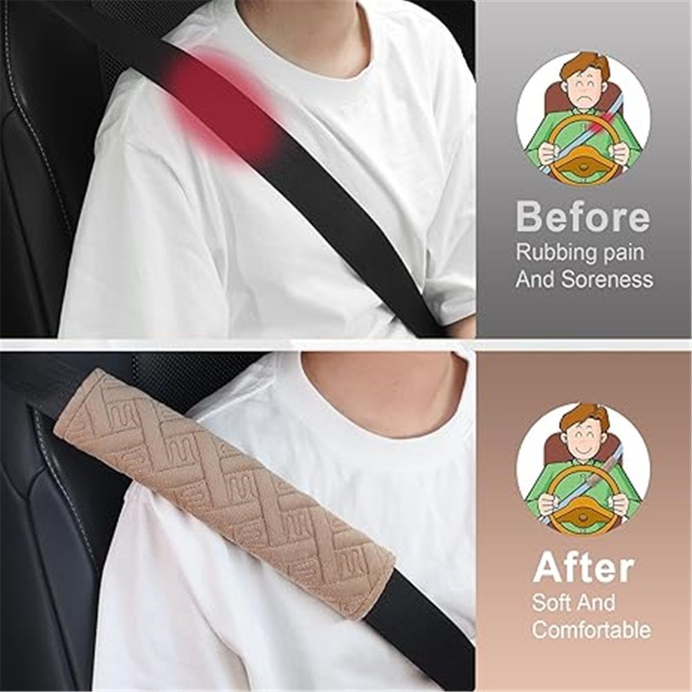 4-pack seat belt shoulder pad cushions khaki — view 6