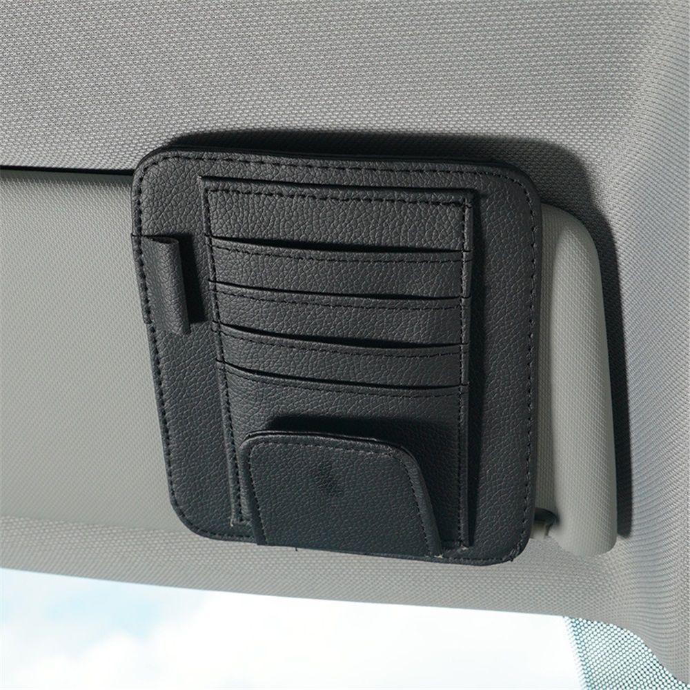 Car sun visor organiser with clip black — view 3