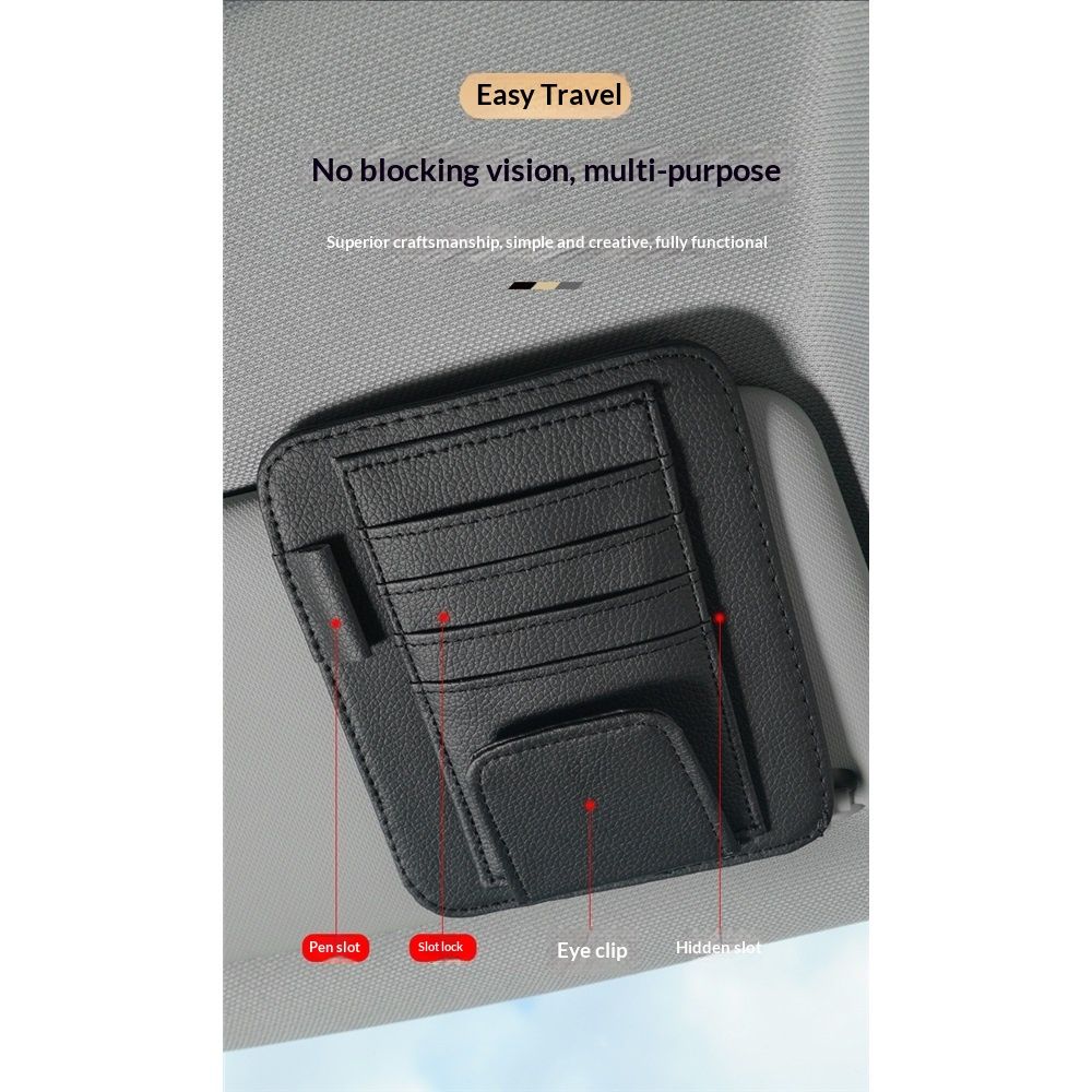 Car sun visor organiser with clip black — view 4