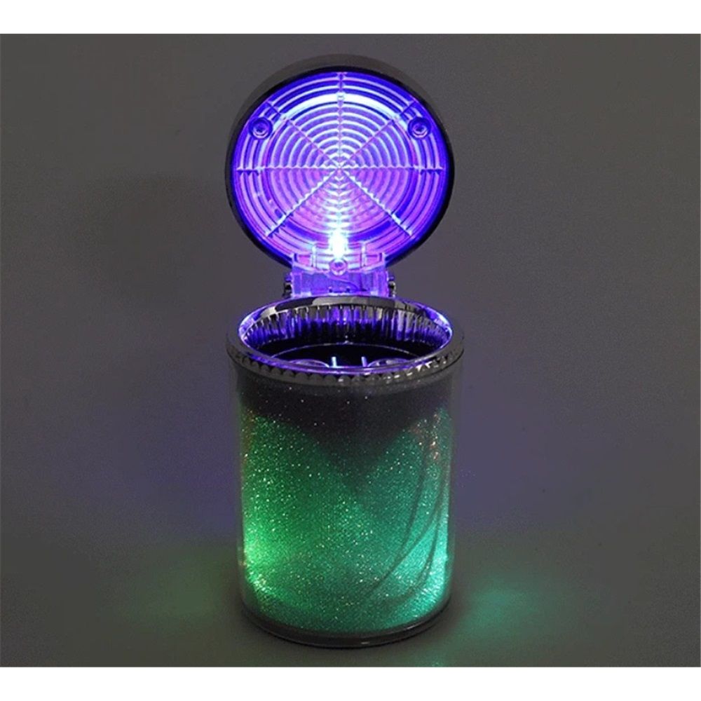 2-pack portable car ashtray with LED light — view 2