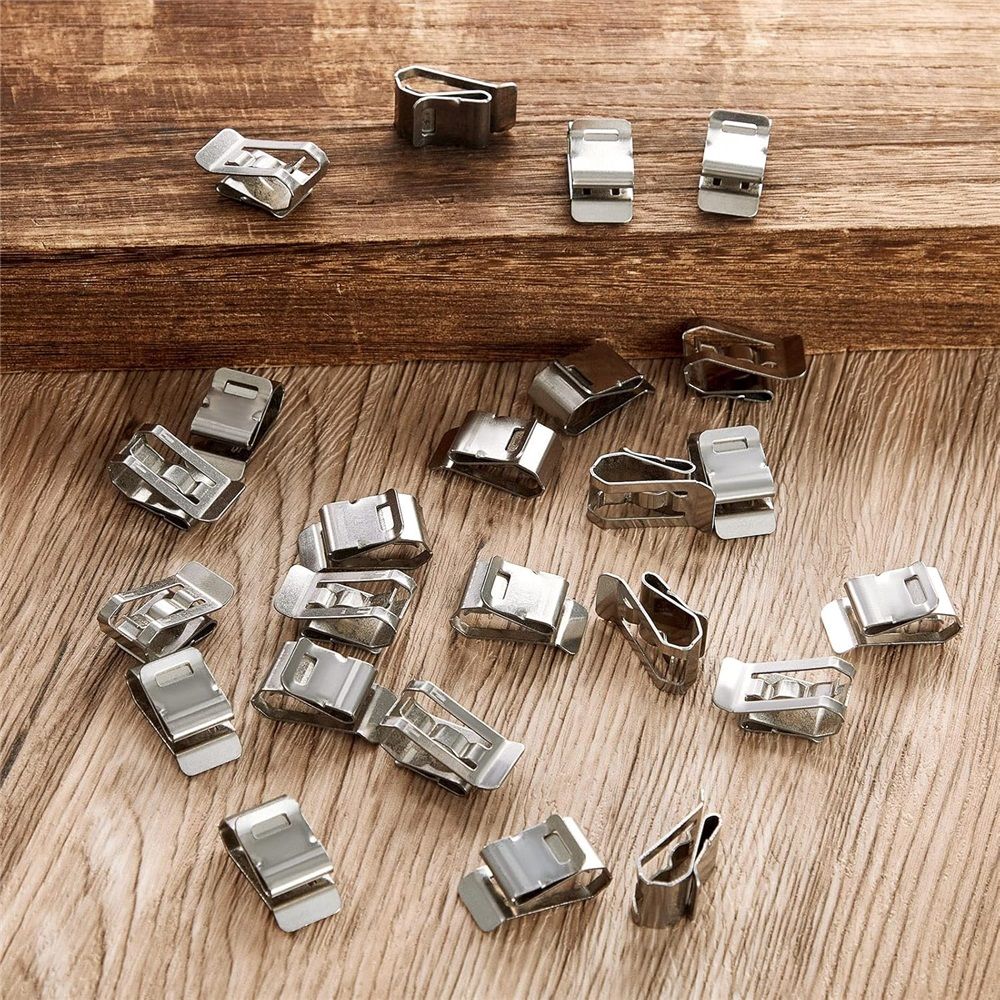 100-pack stainless steel cable clips — view 6