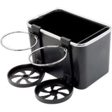 Car armrest storage box with cup holders — view 2
