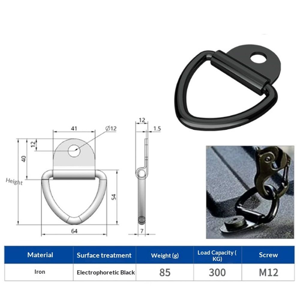 10-pack steel V-ring tie down anchors — view 6