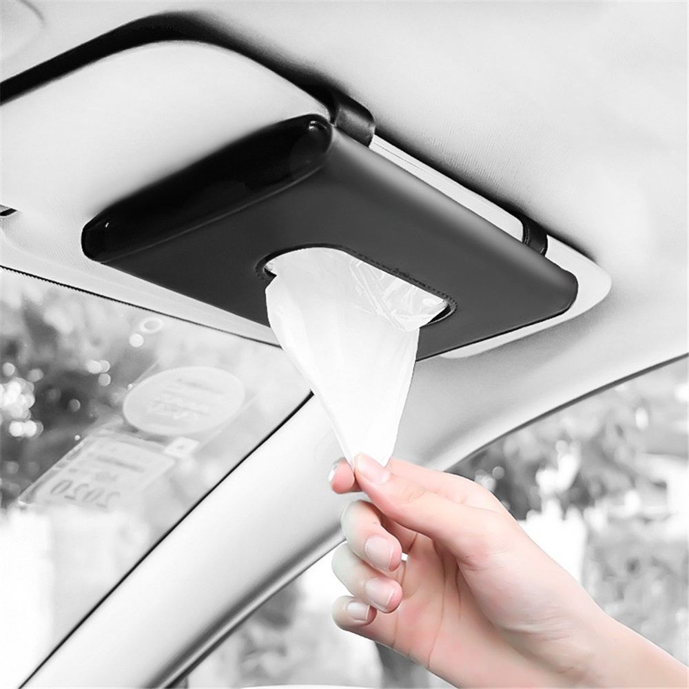 2-pack car sun visor tissue holder black — view 3