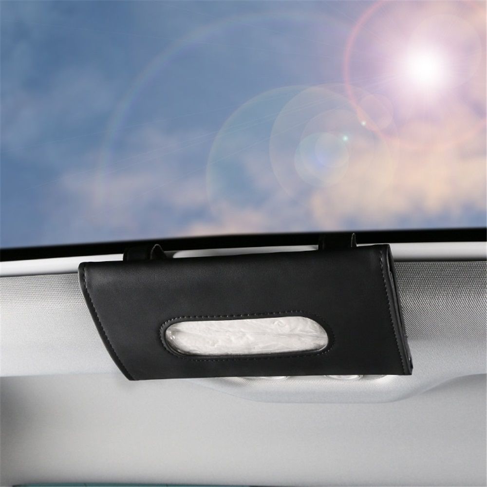 2-pack car sun visor tissue holder black — view 4