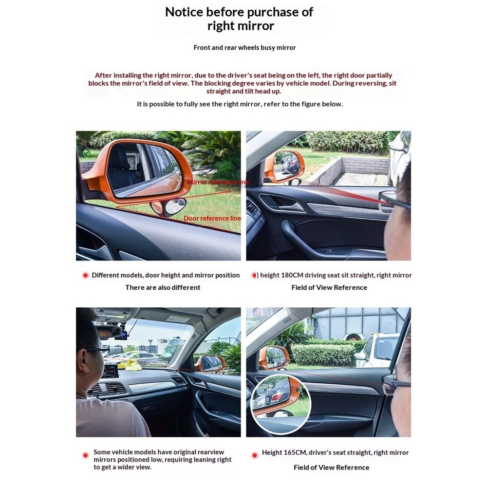2-pack convex blind spot car mirror — view 6