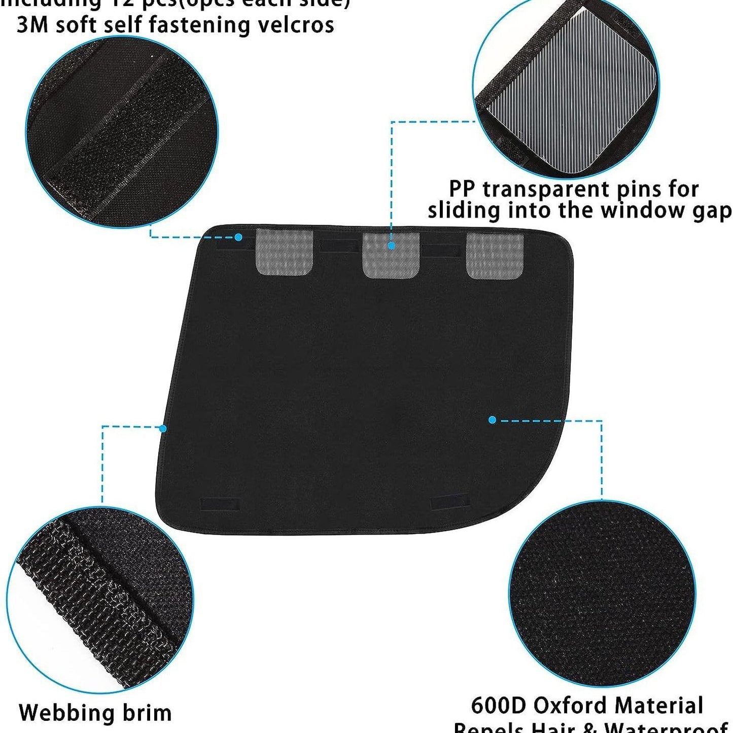 Pair of dog car door protectors black — view 3