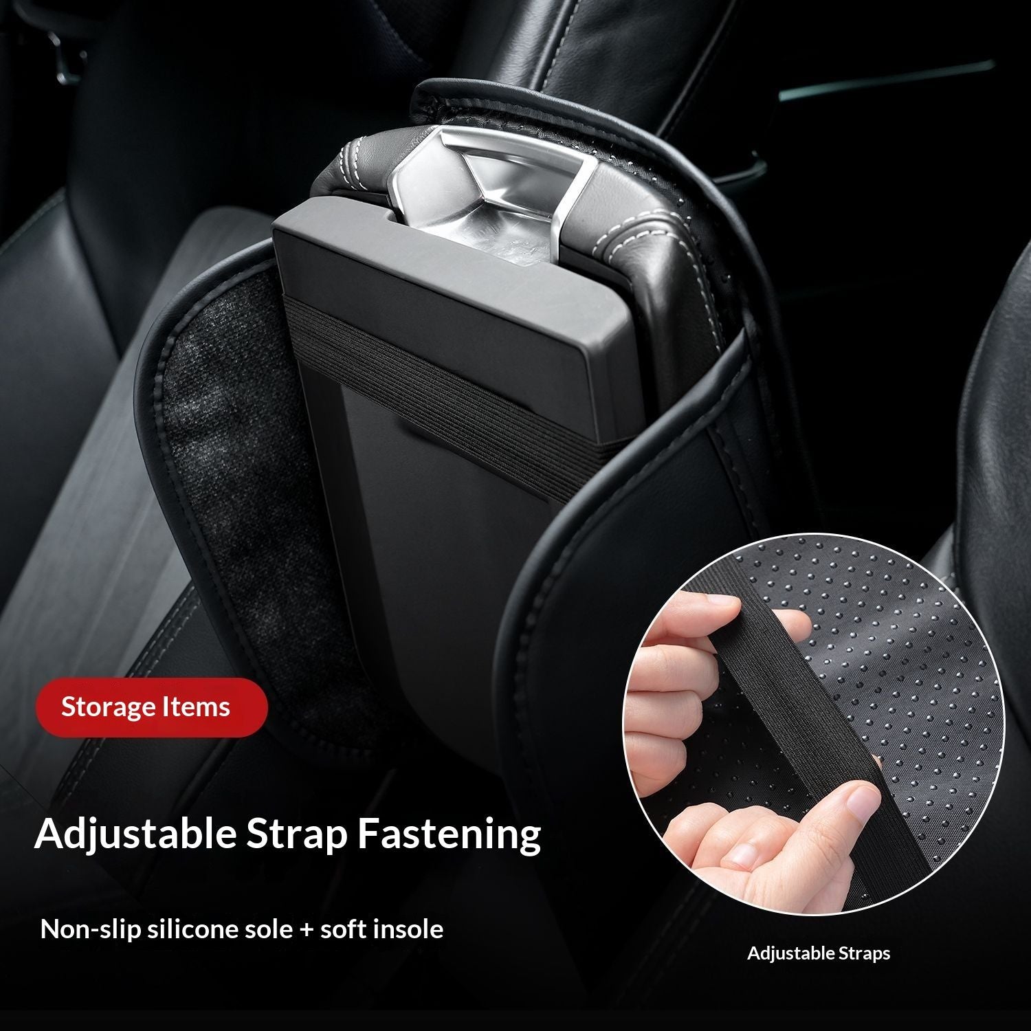 Car centre console armrest cushion black — view 4