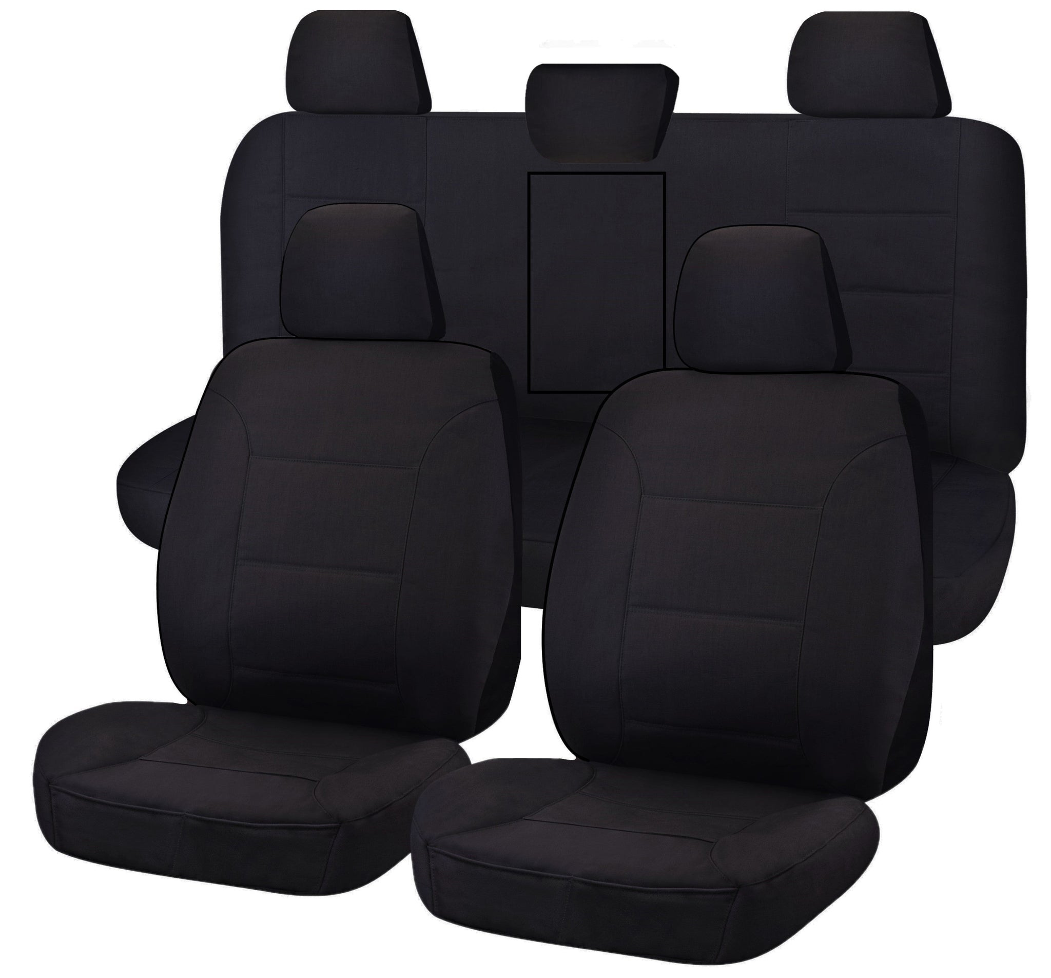 Toyota HiLux Dual Cab Black Seat Covers — view 2