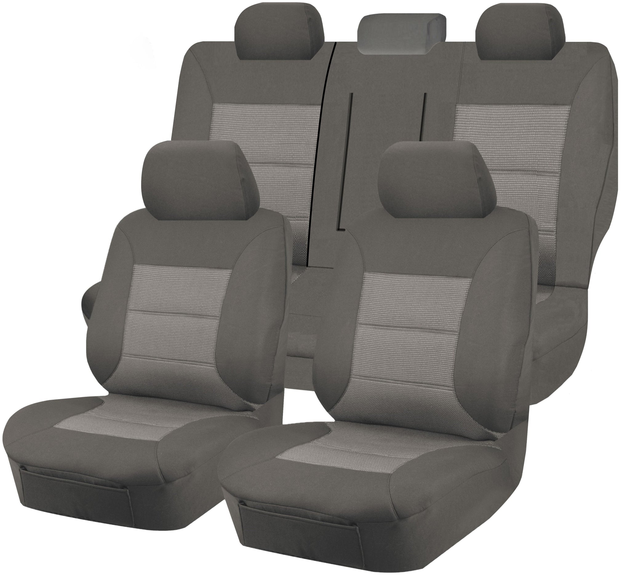 Toyota HiAce Crew Van Grey Seat Covers — view 2
