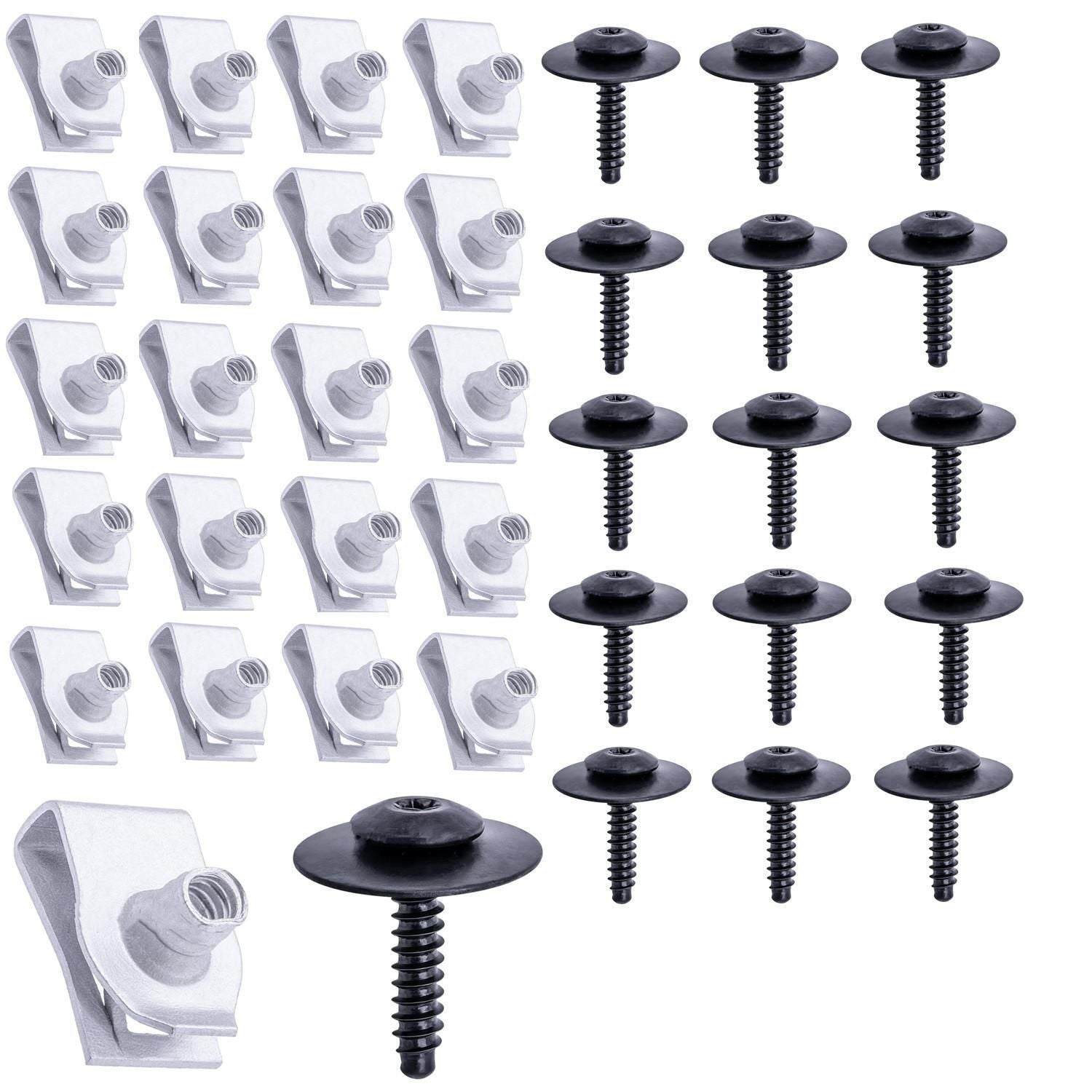 20-piece car bumper screws and U-nuts — view 2