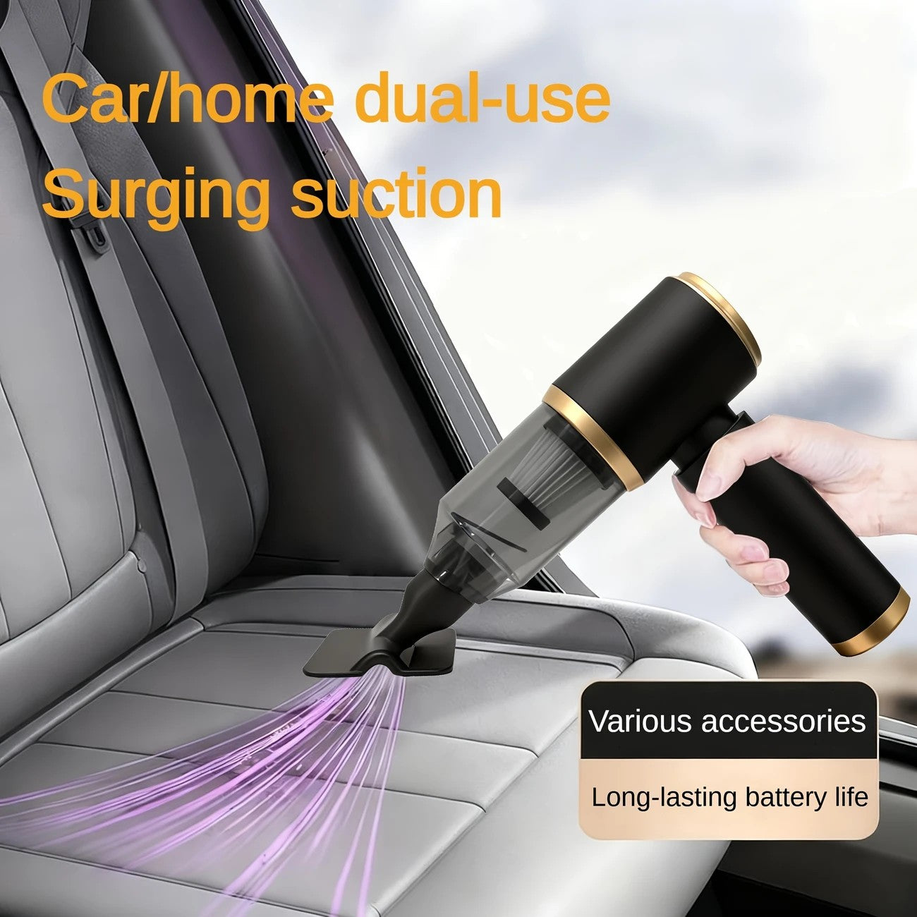Cordless handheld car vacuum blow-suction — view 9