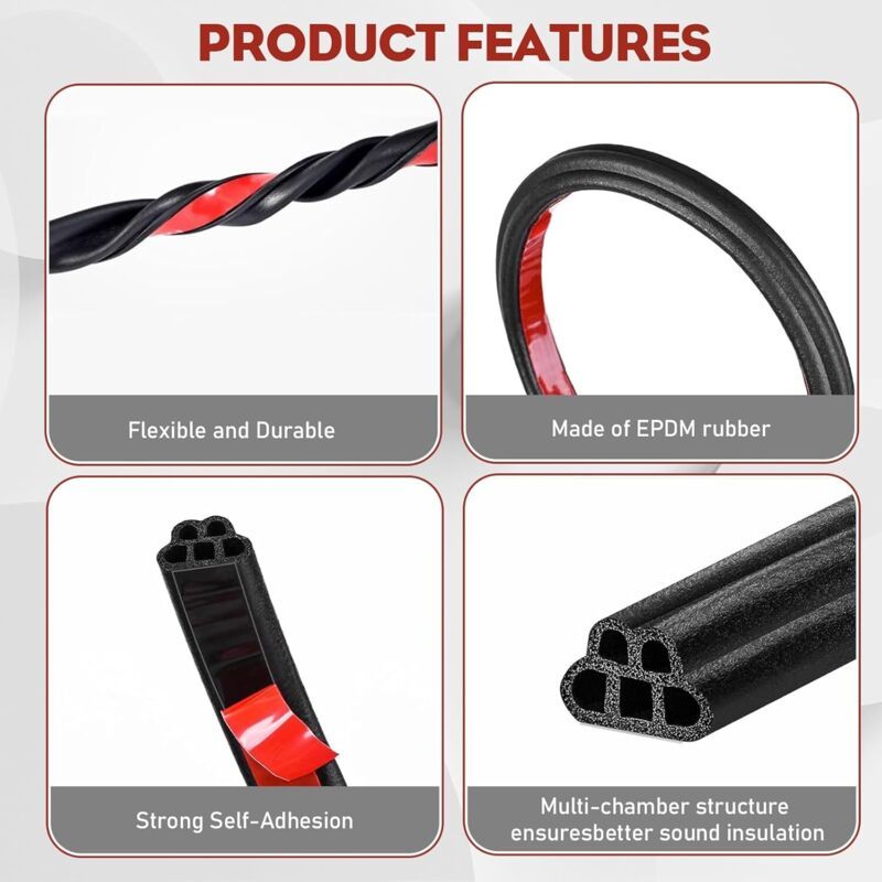 Self-adhesive car door rubber gasket 5m — view 4