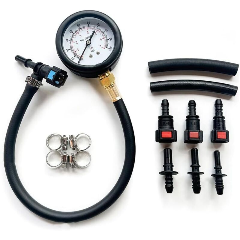 Fuel pressure test kit with gauge — view 2