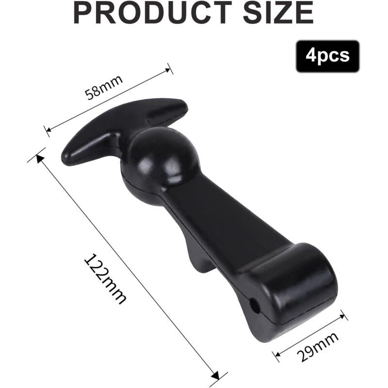 4-pack rubber bonnet quick release fasteners — view 3