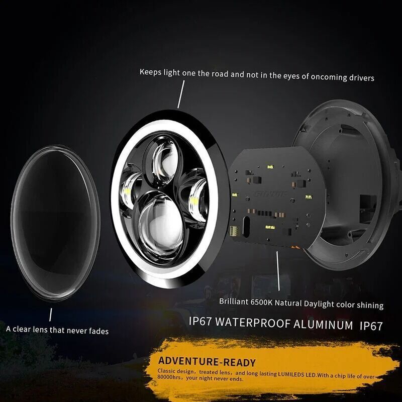150W round LED headlight 7 inch — view 5