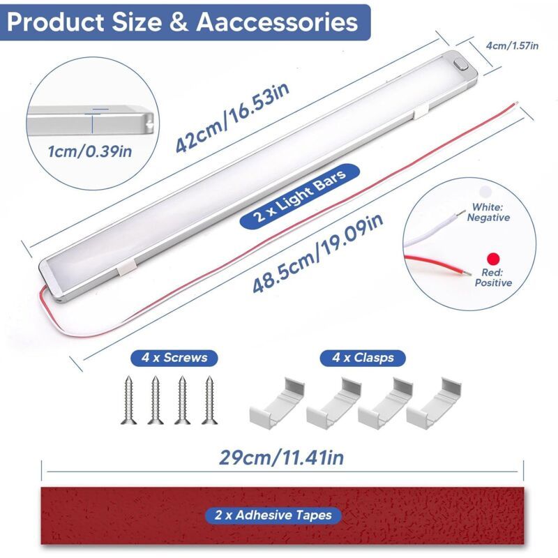 2-pack 228 LED 12V interior light bar — view 5