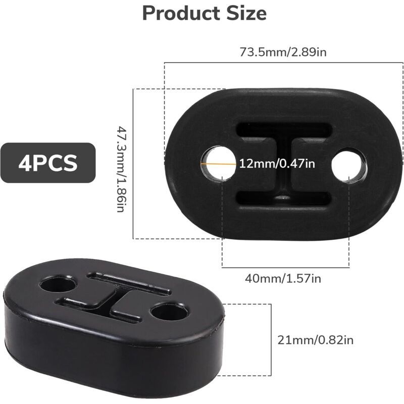 Black rubber exhaust hanger mount 12mm — view 3