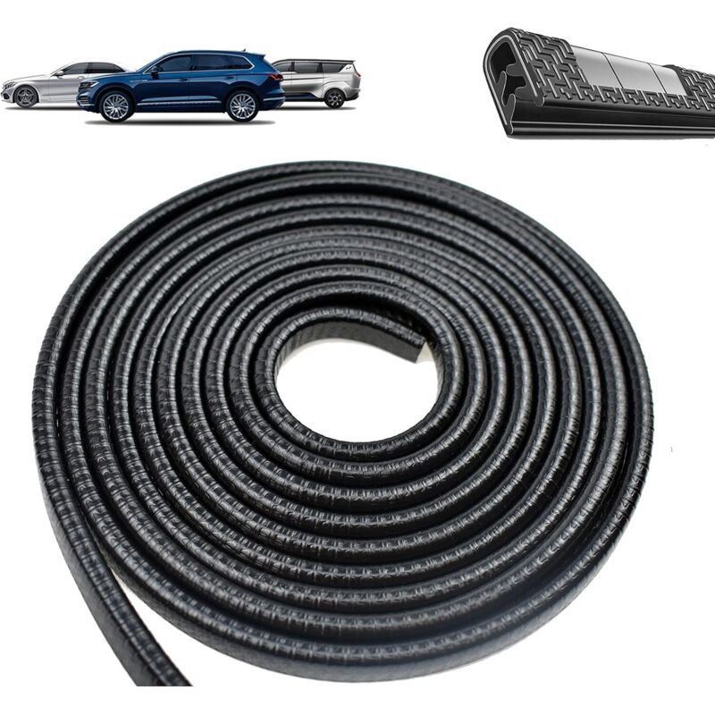 Black U-shape car door edge seal 10m — view 2