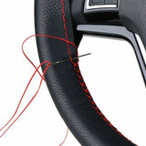 Soft leather steering wheel cover red — view 5