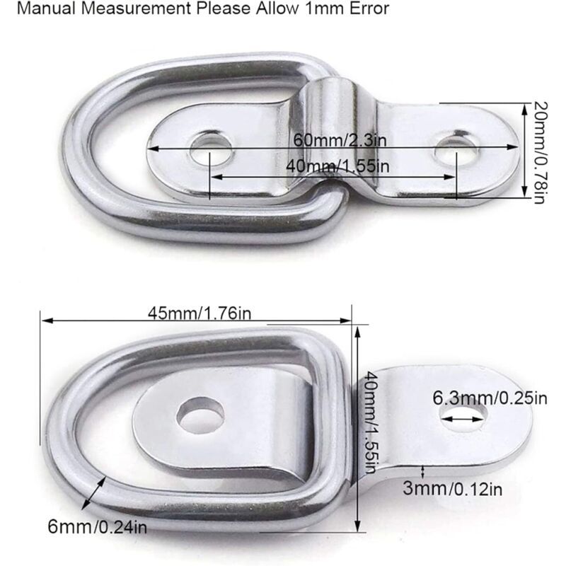 10-pack D-ring tie down anchors — view 3