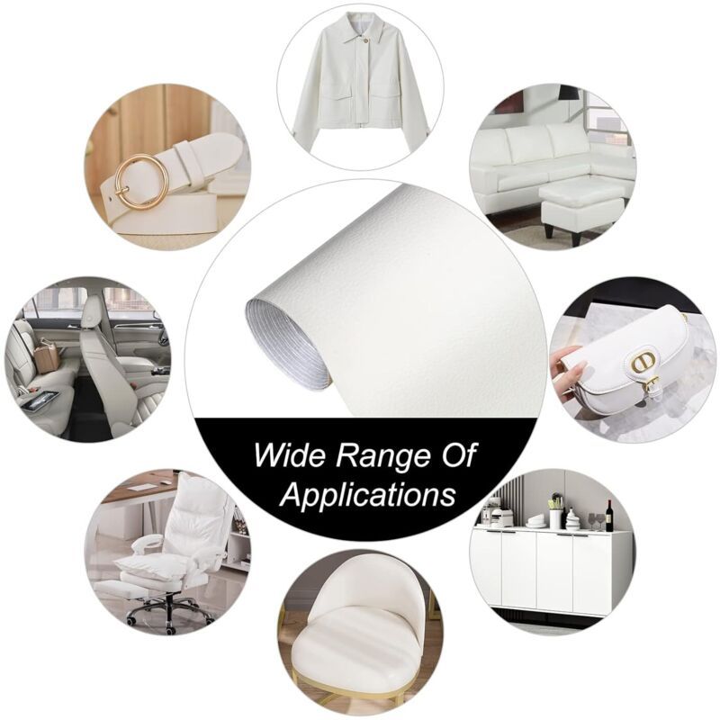 White faux leather repair patch 150x40cm — view 5