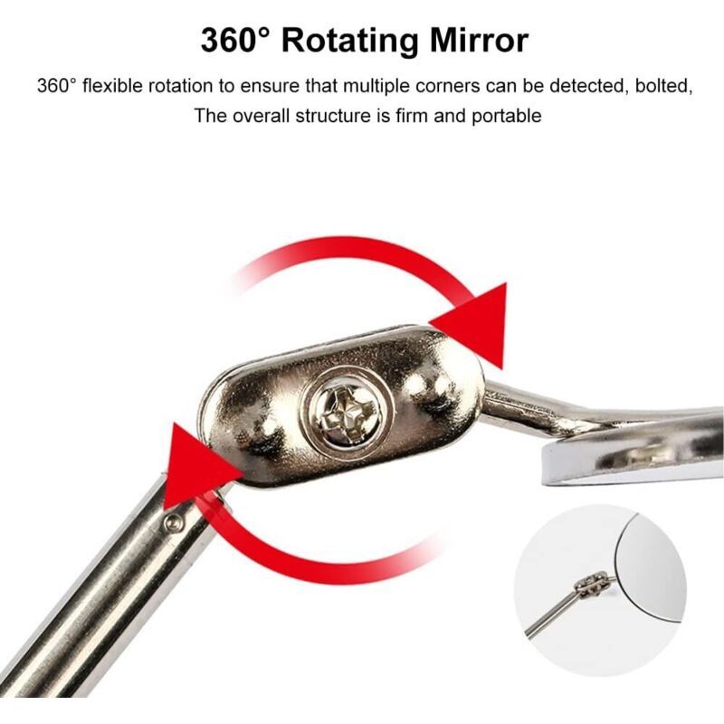 Telescopic inspection mirror 73cm black — view 4