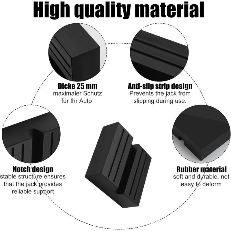 Square rubber jack pad 75x75x25mm — view 4
