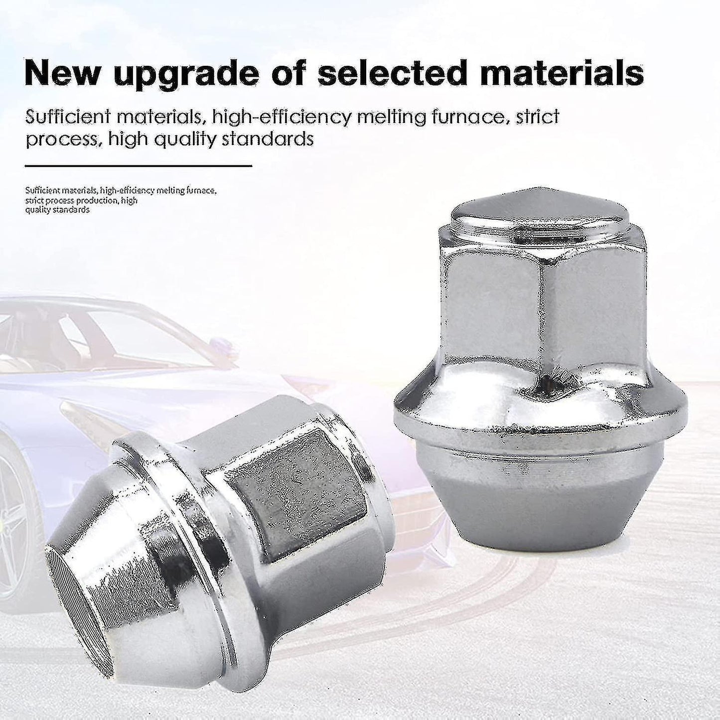 Silver aluminium wheel nuts M12x1.5 Ford — view 4