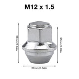Silver aluminium wheel nuts M12x1.5 Ford — view 5