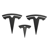 3x matte black T-logo emblem Tesla Model Y — view 2