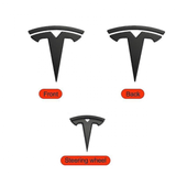 3x matte black T-logo emblem Tesla Model Y — view 4