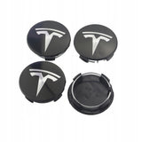 4 pack Tesla centre caps black silver — view 4