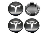 4 pack Tesla centre caps black silver — view 6