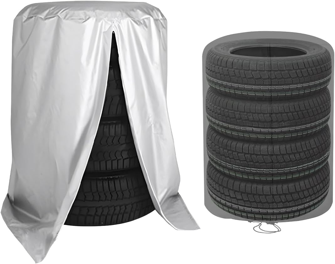Universal silver tyre storage cover for 4 tyres — view 2