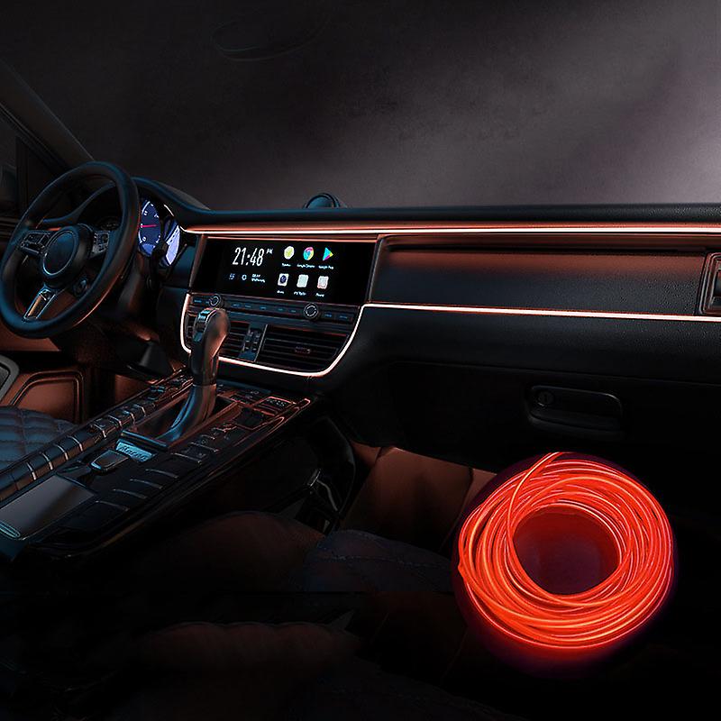 Red 3m USB LED car interior strip light — view 2